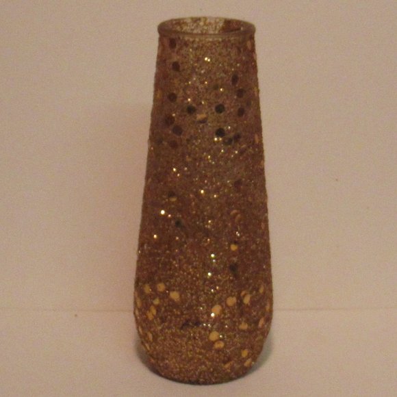 Vintage Gold Sugar Coated Glitter Sparkles Candle Unused